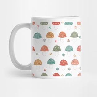 Mushroom with paw prints pattern Mug